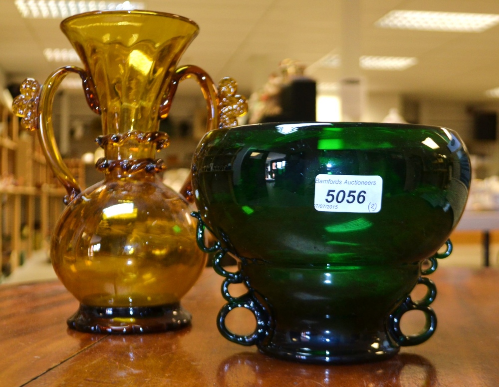 A Victorian amber glass,