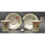 A 19th century Miessen cup and saucer; another,