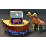 A Royal Crown Derby miniature, Noah's Ark, first quality,