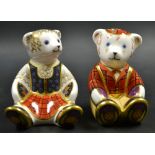 A Royal Crown Derby paperweight, Scottish Teddy - Fraser, printed mark, gold stopper,