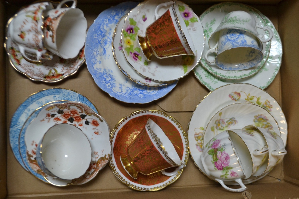 Ceramics - a Victorian blue and white trio;  a Royal Albert Buckingham Series cup and saucer,