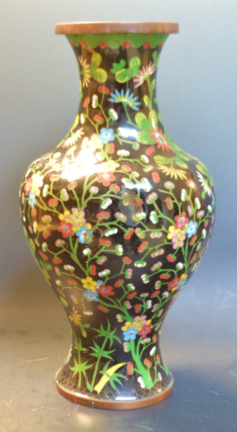 A Chinese Cloisonne baluster vase, 32cm,