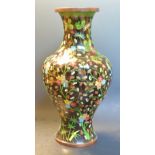 A Chinese Cloisonne baluster vase, 32cm,