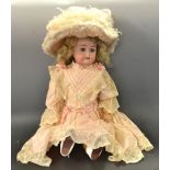 A Simon & Halbig for Kammer & Reindhart bisque head doll, blue weighted eyes,