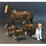 Beswick foals;  a Royal Doulton dog,  etc.