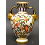 A 19th century Derby two handled vase, gilt,