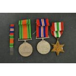 A set of three World War II medals