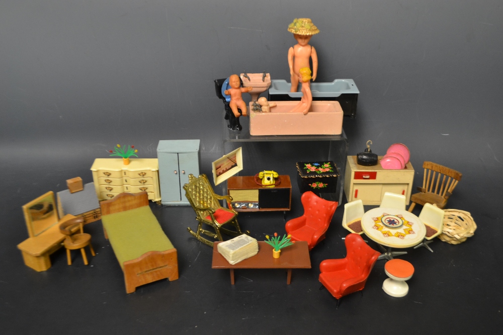 Dolls house furniture, mainly 1950's - 1970's including Triang Spot-On, Bartons; etc.