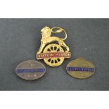 A gilt and enamel station masters badge;