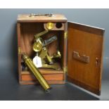 A 19th century lacquered brass monocular microscope, by J H Steward, 406 Strand, London,signed,