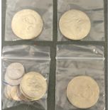 Three Liberty dollars, 1971, 1972 and 1977; half dollars; etc.