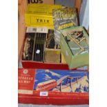 Juvenallia-trains Chad Valley overhead railway, clockwork, tin plate, boxed, Trix Train set,