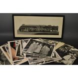 Railwayana, framed photograph, other unframed photos, newspaper cuttings,