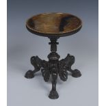 A post-Regency gilt metal mounted Derbyshire Blue John miniature tripod centre table,