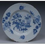 An 18th century Delft circular plate,