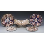 A pair of Derby Imari circular plates, pattern 19, decorated in the Imari palette, 25.
