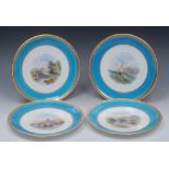 A Minton cabinet circular plate,  painted with yachts on choppy seas,