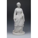 A 19th century Minton Parian figure, Lady Constance Grosvenor, standing in a long flowing dress,