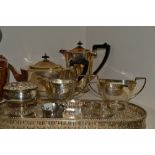 Metalware - an Art Deco EPNS four-piece tea service, comprising teapot, hot water pot,