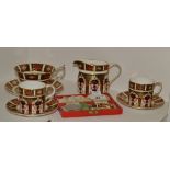 Royal Crown Derby 1128 Imari Teaware - a pair of coffee cans and saucers,