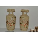 A pair of Victorian taupe coloured  glass vases,