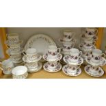 Tableware-a Paragon Anastasia pattern tea set for six including five trios, milk jug, sugar bowl,