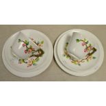 A pair Royal Worcester trios relief decorated with floral trailing vines,