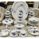 A Royal Copenhagen blue flower angular pattern table service, comprising tureen and cover, cups,