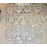 Glass - a set of six Waterford tumblers;  a set of four Waterford Nocture wine glasses;