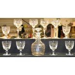 Glass - a set of four tall Stuart wine glasses;  a set of six Stuart goblets;