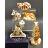 Royal Crown Derby-a sitting piglet paperweight, others, hamster, New Year, Tigger,
