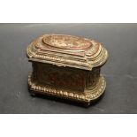 An Elkington-type electroplated jewellery casket, of shaped oval form,