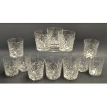 Glass - a set of six Edinburgh Crystal tumblers;  a set of six Edinburgh Crystal tumbers,