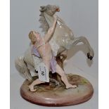 A German porcelain Marley horse type figure,