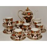 An Abbeydale Chrysanthemum pattern coffee service, for six, comprising coffee pot and cover,