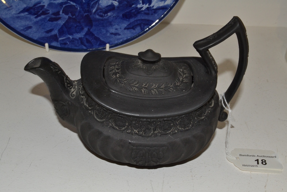 A 19th century Wedgwood black basalt bachelor's teapot,