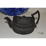 A 19th century Wedgwood black basalt bachelor's teapot,