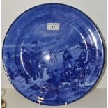 A Cauldon blue and white wall plate,