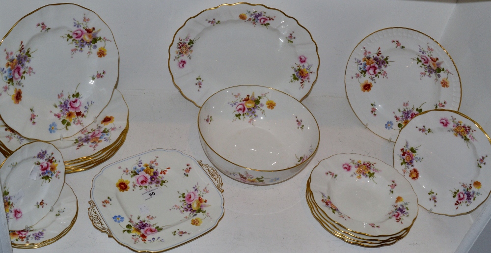 A Royal Crown Derby Posies pattern bowl;  a similar shaped oval serving plate;