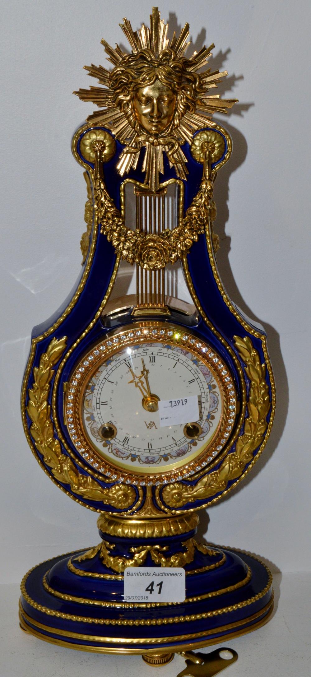 A porcelain mantel clock, The Marie Antoinette Clock,