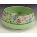 A Shelley Melody pattern ribbed spreading cylindrical pattern bowl, 22cm diam,