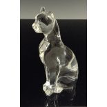 A Baccarat glass paperweight of an Egyptian cat, signed Baccarat, marked Baccarat to base,