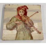 Tile - an early 20th  century dust pressed tile,
