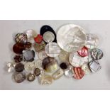 Buttons - a large mother of pearl circular button, 9.