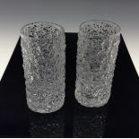 A pair of Whitefriars tall Glacier tumblers, pattern number M31, 14cm high, c.