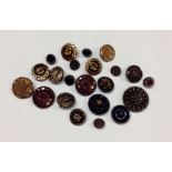 An assortment of Victorian, Edwardian and later black glass buttons,