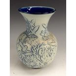 A Doulton Lambeth stoneware ovoid vase, flared everted neck,