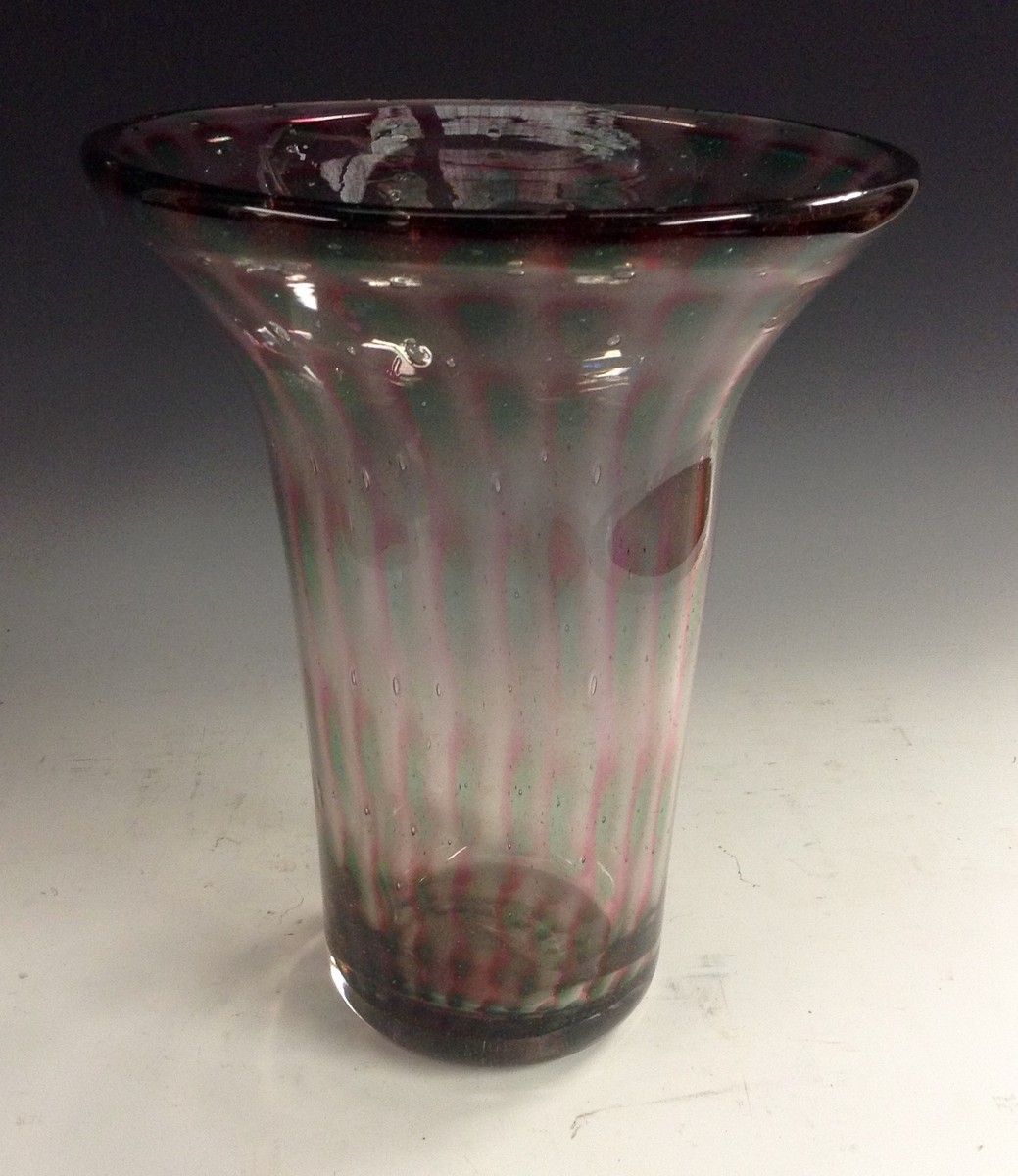 A Stevens and Williams spreading ovoid glass vase,