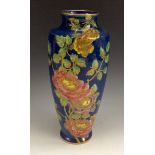 A Mailing Peony Rose tapering cylindrical vase,