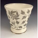 A Keith Murray for Wedgwood flared cylindrical vase, ribbed base,